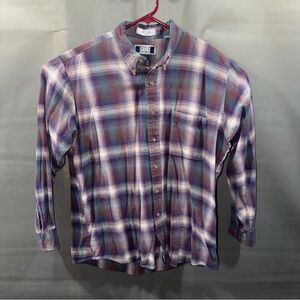 Sutter & Grant Men's Button-Down Shirt Size Large : Purple, Red & Blue Plaid